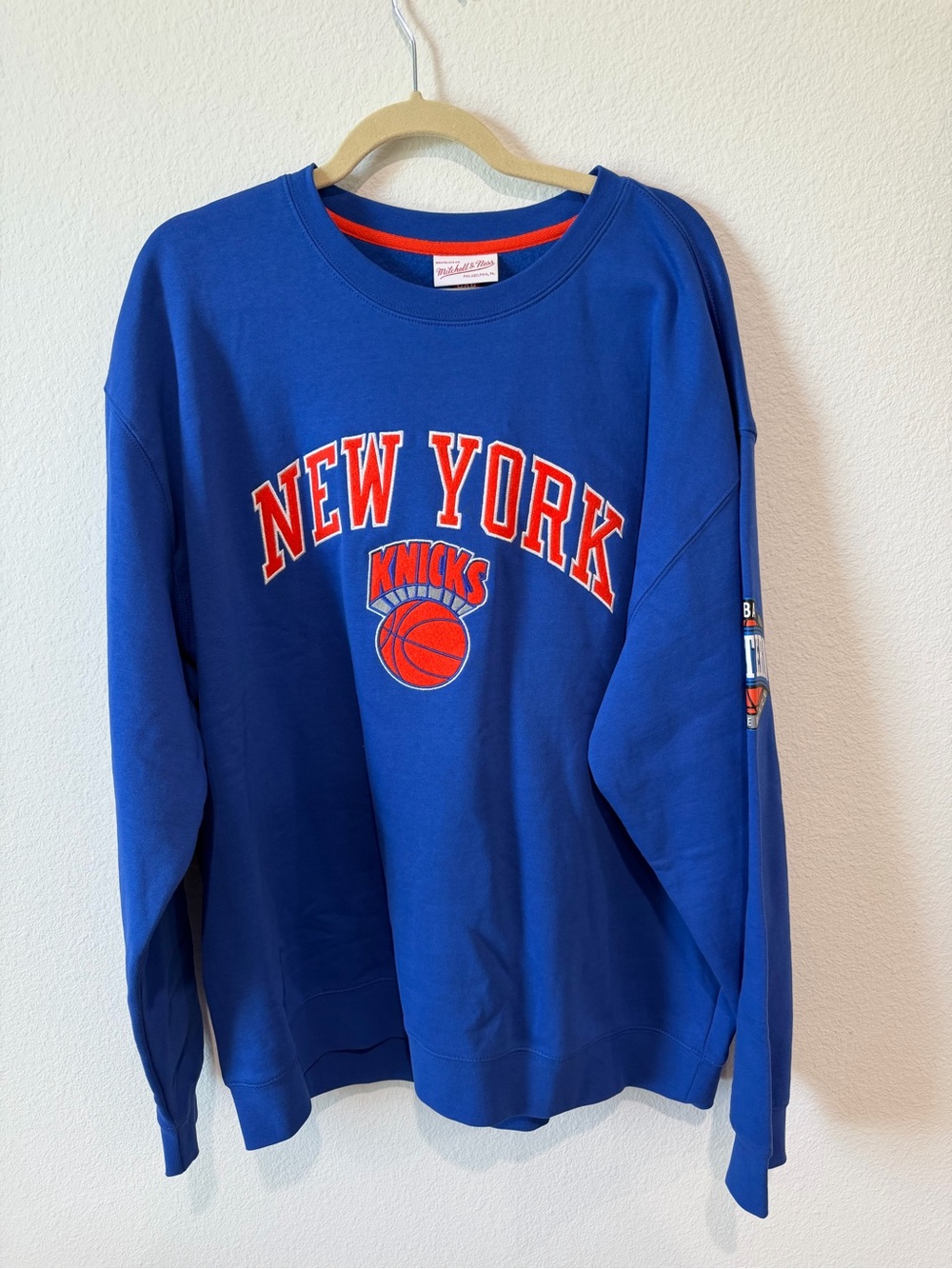 Mitchell & Ness Royal Blue New York Knicks Pullover Sweatshirt